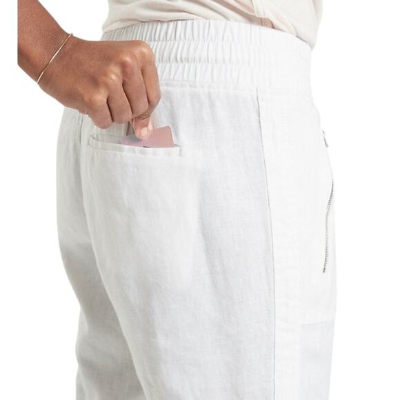 Athleta Women's Cabo Linen Joggers White LIghtweight Athleisure Summer Style - Picture 3 of 11